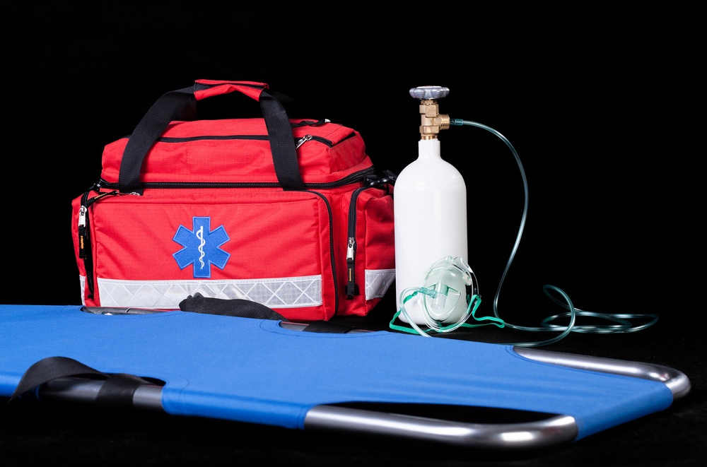 Medical equipment on isolated black background, horizontal.jpeg
